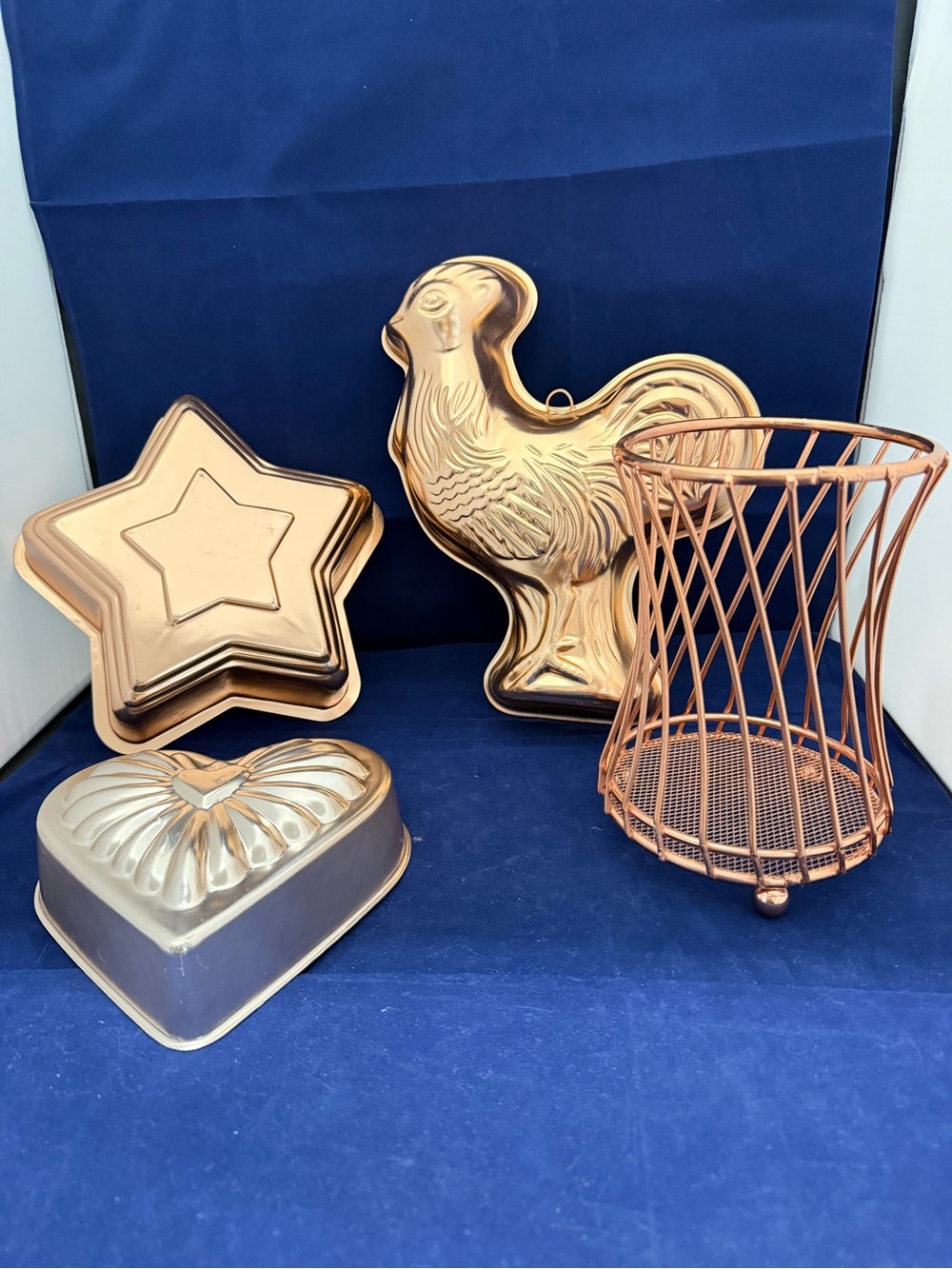 Copper Tone Decorative Tin Jello Molds